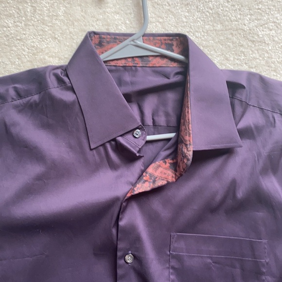 Men’s Large J Hilburn Button Down Midnight Purple - Picture 2 of 6